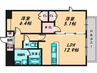 グランドレッセ今里【1階】の間取り