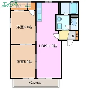 ルミエール星見ヶ丘 B【2階】の間取り