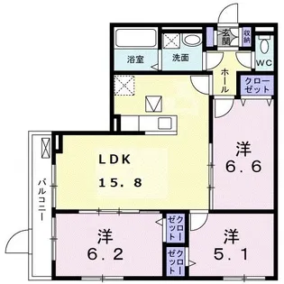 メゾンドソレイユ【1階】の間取り