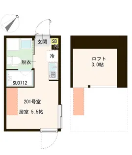 フォルトゥナ白楽【2階】の間取り