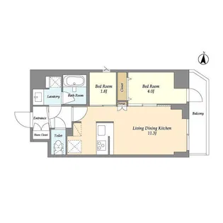 リテラス錦糸町ウエスト【12階】の間取り