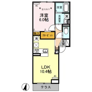メゾンドコンフォール【1階】の間取り
