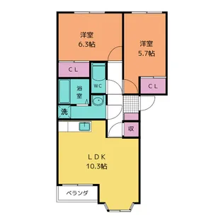 Chuck Berry Hills【1階】の間取り