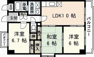 ドリーム中村【7階】の間取り