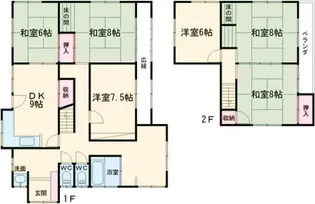 三重県名張市桔梗が丘5番町【一戸建】の間取り