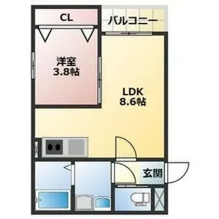 1LDKの間取り画像