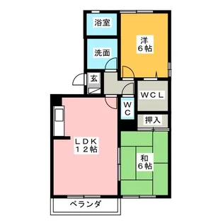 ハイネスサカシタA【2階】の間取り