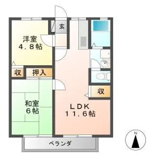 サンライズ A【2階】の間取り