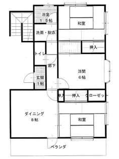 パールハイツ木之庄【3階】の間取り
