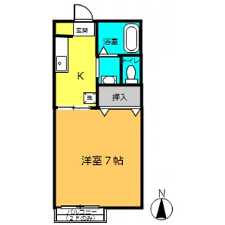 コーシューハイツB【1階】の間取り