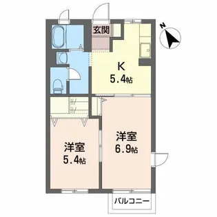 ライフステージ松園【1階】の間取り