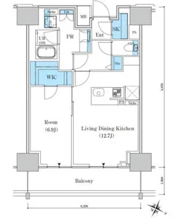 ロイヤルパークスER万代【8階】の間取り