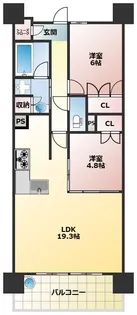ポレスター駅東公園ザ・タワー【3階】の間取り