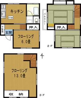 神奈川県川崎市川崎区東門前3【一戸建】の間取り