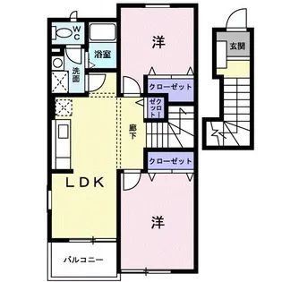 2LDKの間取り画像