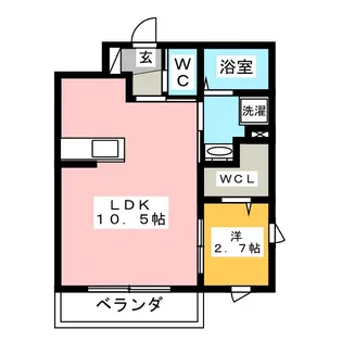 1LDKの間取り画像