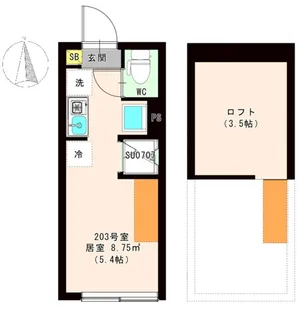 ハーモニーテラス東新町II【2階】の間取り
