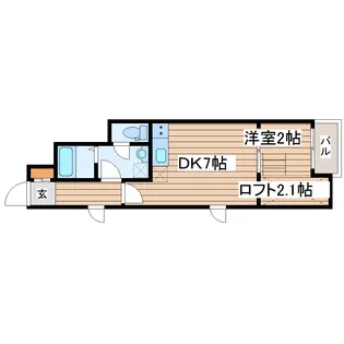 リヴィエール名取【1階】の間取り