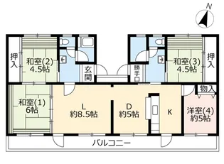UR戸頭【5階】の間取り