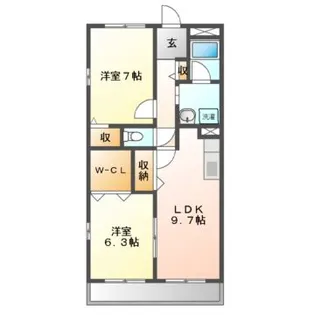 ウィルあじまB棟【2階】の間取り