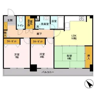 オーシャンビュー壱番館【15階】の間取り