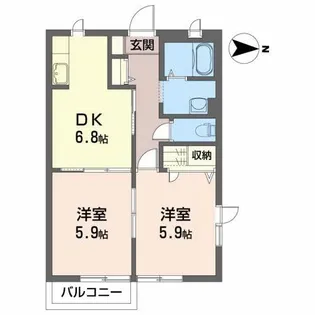 シャーメゾン藤木 B【2階】の間取り