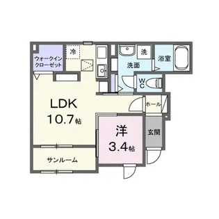 滋賀県草津市下笠町【アパート】の間取り