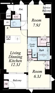 カロスイデア大橋【3階】の間取り