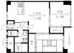 大阪府大阪市東住吉区桑津4【マンション】の間取り