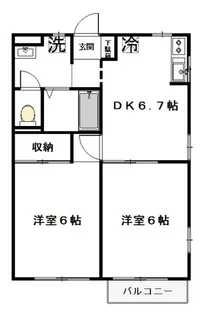 フェリース津田山【2階】の間取り