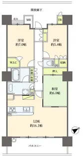 京急シティ上永谷L-ウィング WEST WING【5階】の間取り