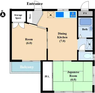 メゾンドゥ・ボナール【2階】の間取り