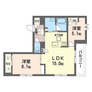 ルアナあざみ野【1階】の間取り