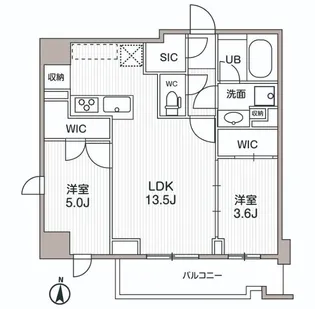 シーズンフラッツ両国サウス【6階】の間取り