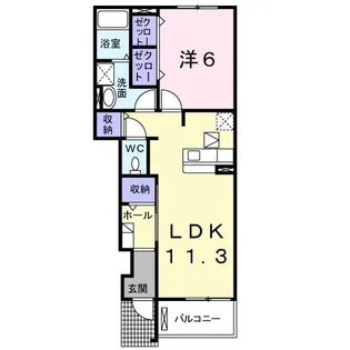 ウエストリバー【1階】の間取り