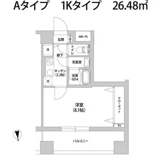 スカイレジデンス中落合【5階】の間取り