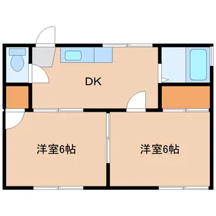 ハイツあさひB【1階】の間取り