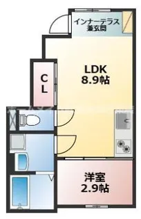 玉名市六田アパート(仮)【1階】の間取り