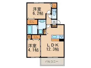 Santa garden B棟【2階】の間取り
