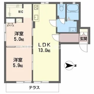 ハイツハーモニー【1階】の間取り