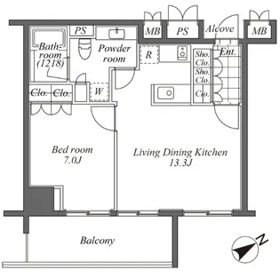 オーパスレジデンス恵比寿【4階】の間取り