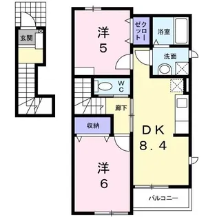ウェルシーKII【2階】の間取り