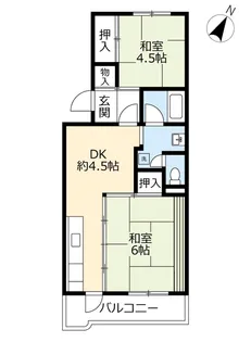 UR紅梅【4階】の間取り