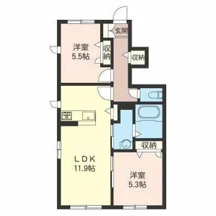 グロリオーサI【1階】の間取り