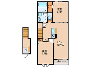 セシルII【2階】の間取り