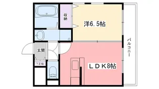 ボーセジュール鳴尾【1階】の間取り