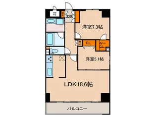 リヴェール綾堀川【9階】の間取り