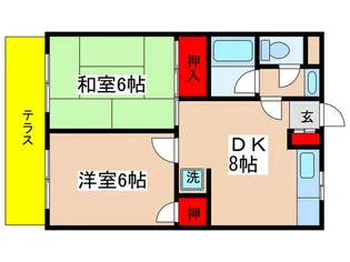コーポ上平尾【1階】の間取り