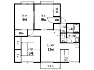 ビューティフルヒル美丘D【1階】の間取り