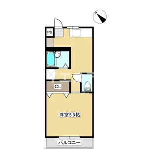 ハイツ森口B【1階】の間取り